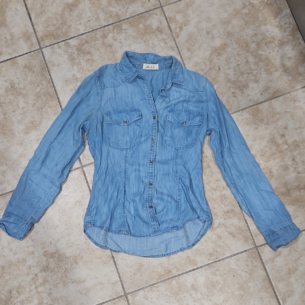 Bella Dahl Light Blue Button-Up Blouse